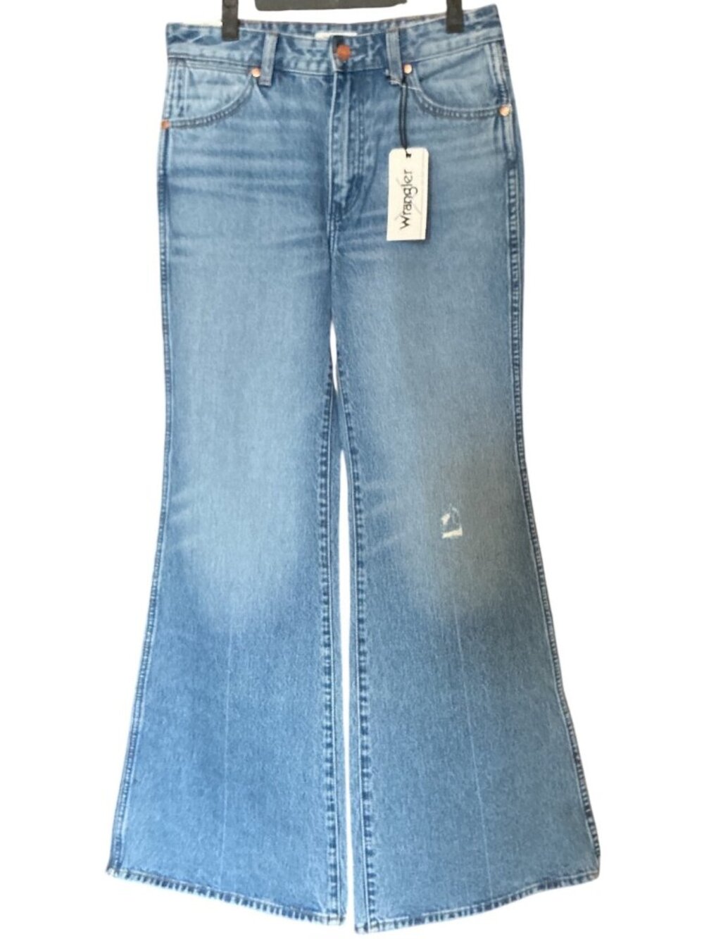 Wrangler Wanderer High-Rise Flare Jeans Denim Blue Size 27 New With Tag - Picture 4 of 16